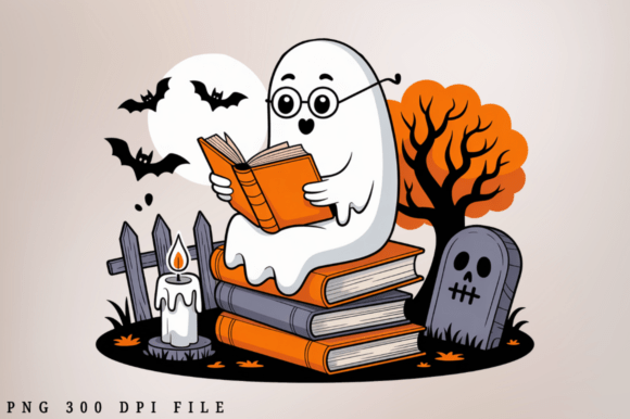 Download Cute Boo Ghost Reading Books PNG Clipart - Ghost reading books Collection