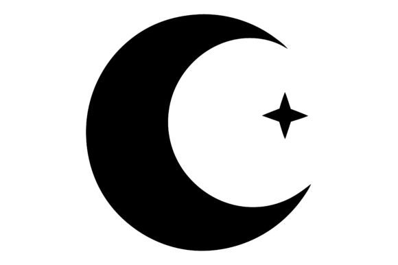 Download Crescent Moon and Star Shape Silhouette - Shape silhouette Collection