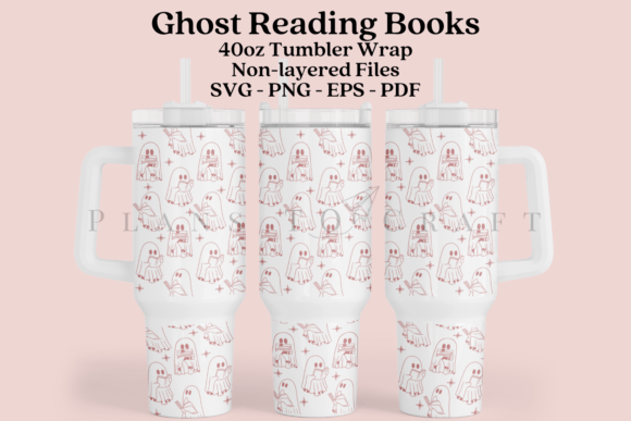 Download Ghost Reading Books 40oz Tumbler Wrap - Ghost reading books Collection